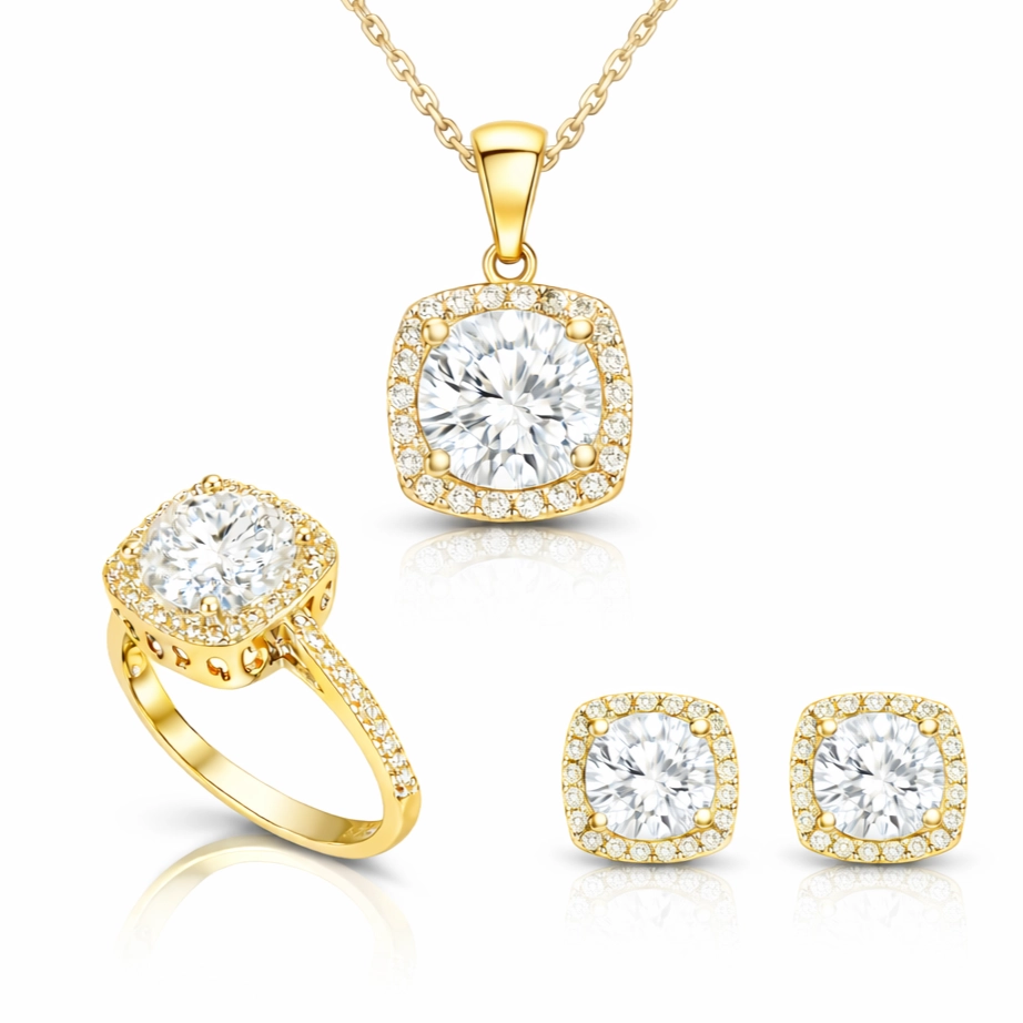 Gümüş Gold Kare Montür Kadın Set – Uyumlu Takım