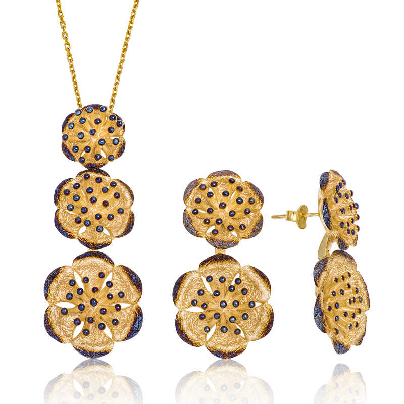 Gümüş Nilüfer Çiçeği Bayan Set – Arınmanın Simgesi | 925 Ayar