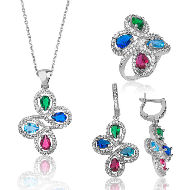 Gümüş Renkli Bayan Set – Uyumlu Takım | 925 Ayar | 18 gr