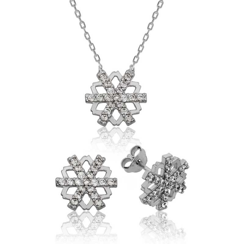 Gümüş Kar Tanesi Bayan Set – Eşi Benzeri Yok | 925 Ayar | Model ST1160100