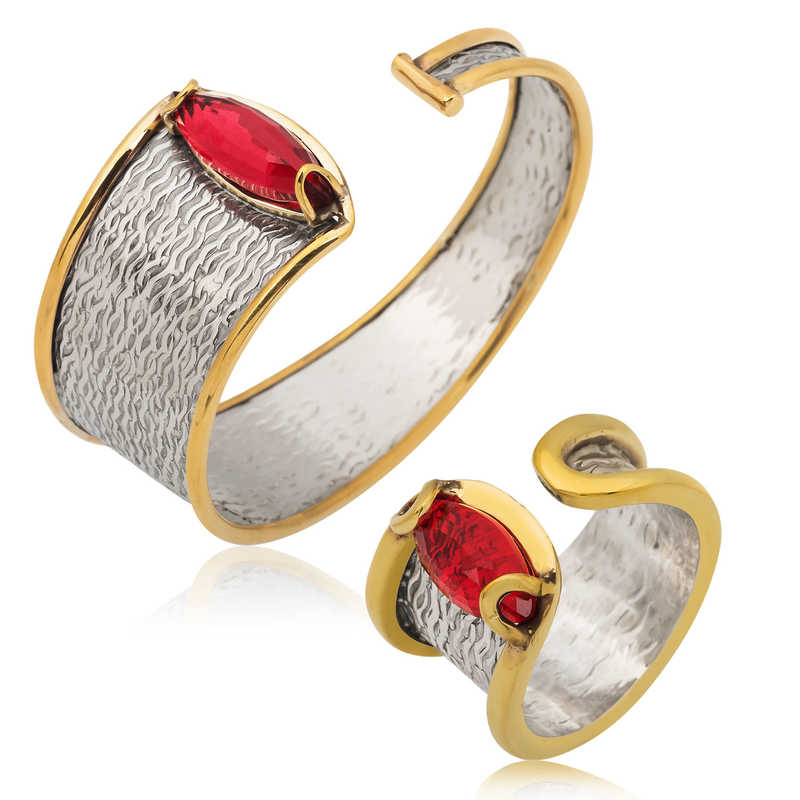 Gümüş Bileklik ve Yüzük Set – Uyumlu Takım | 925 Ayar