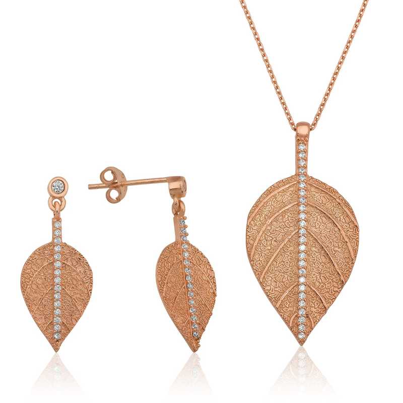 Gümüş Yaprak İkili Set – Doğanın Yenilenmesi | 925 Ayar