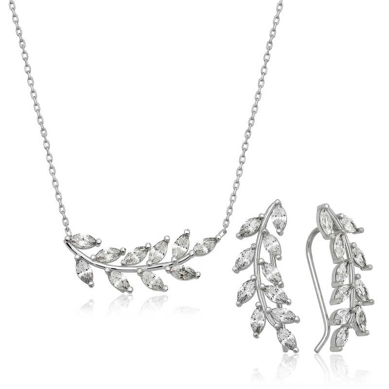 Gümüş Başak Bayan Set – Uyumlu Takım | 925 Ayar