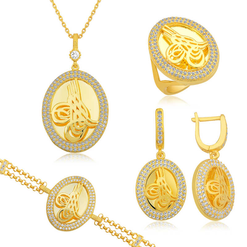 Gümüş Çerçeveli Tuğra Set – Osmanlı Mirası | 925 Ayar