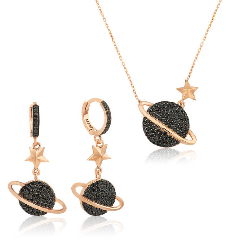 Gümüş Gezegen Bayan Set – Uyumlu Takım | 925 Ayar