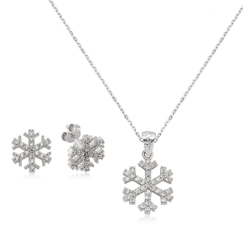 Gümüş Kar Tanesi Bayan Set – Eşi Benzeri Yok | 925 Ayar | Model ST1480002