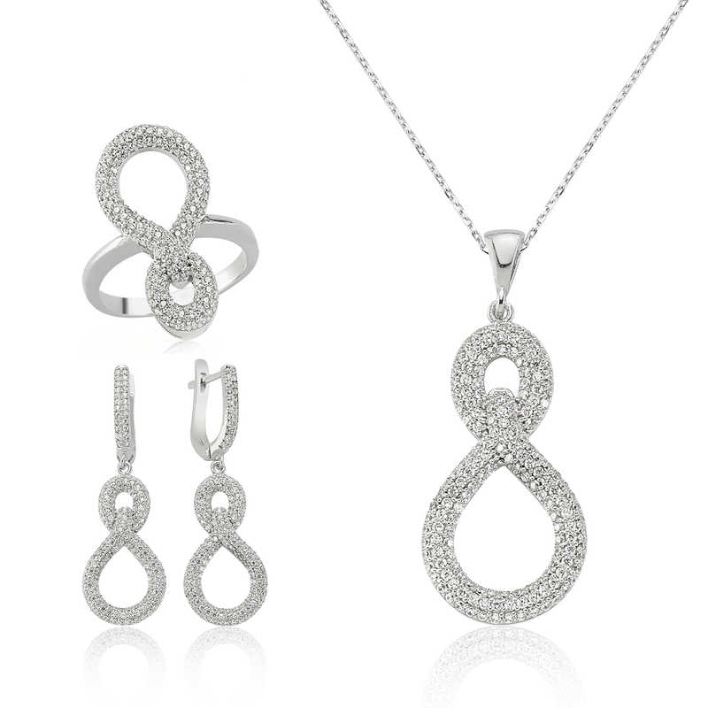 Gümüş Sonsuzluk Bayan Set – Bitmeyen Sevgi | 925 Ayar | 16 gr