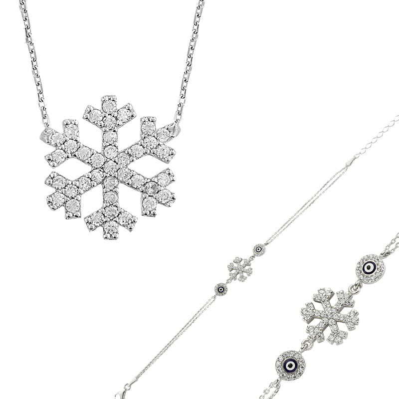 Gümüş Kar Tanesi Bayan Set – Eşi Benzeri Yok | 925 Ayar | Model ST2610059