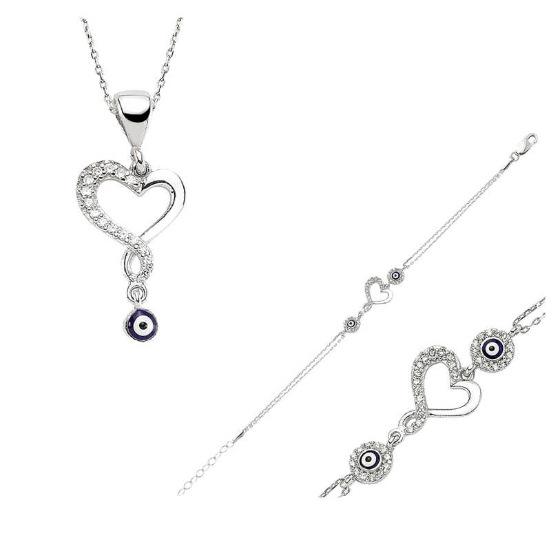Gümüş Kalpli Bayan Set – Sevginin Simgesi | 925 Ayar | Model ST2610061